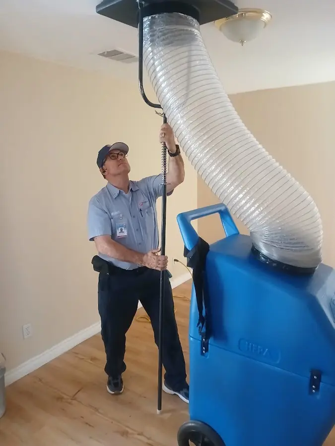Mini Split Installation technician using HEPA equipment in Columbia City